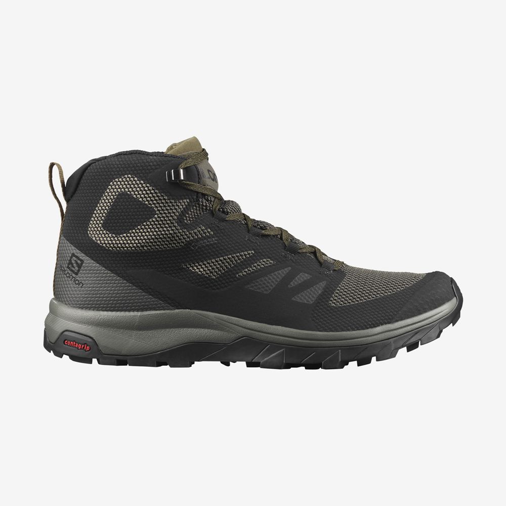 Salomon OUTLINE MID GORE-TE Botas De Montaña Hombre - Negras - Colombia (63815-NLOP)